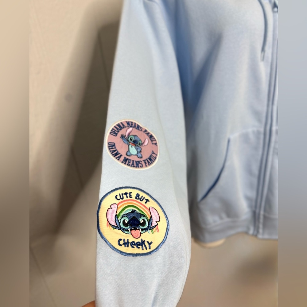 Disney Kids Light Blue Stitch Zip-Up Hoodie - Picture 4 of 9